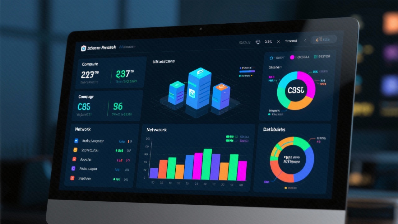 클라우드 비용 구성 요소를 시각화한 대시보드 화면