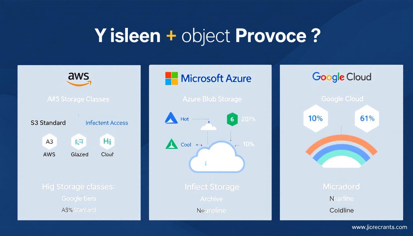 AWS, 마이크로소프트 Azure, 구글 클라우드 주요 클라우드 제공업체별 오브젝트 스토리지 서비스와 각기 다른 스토리지 클래스 아이콘 및 차트