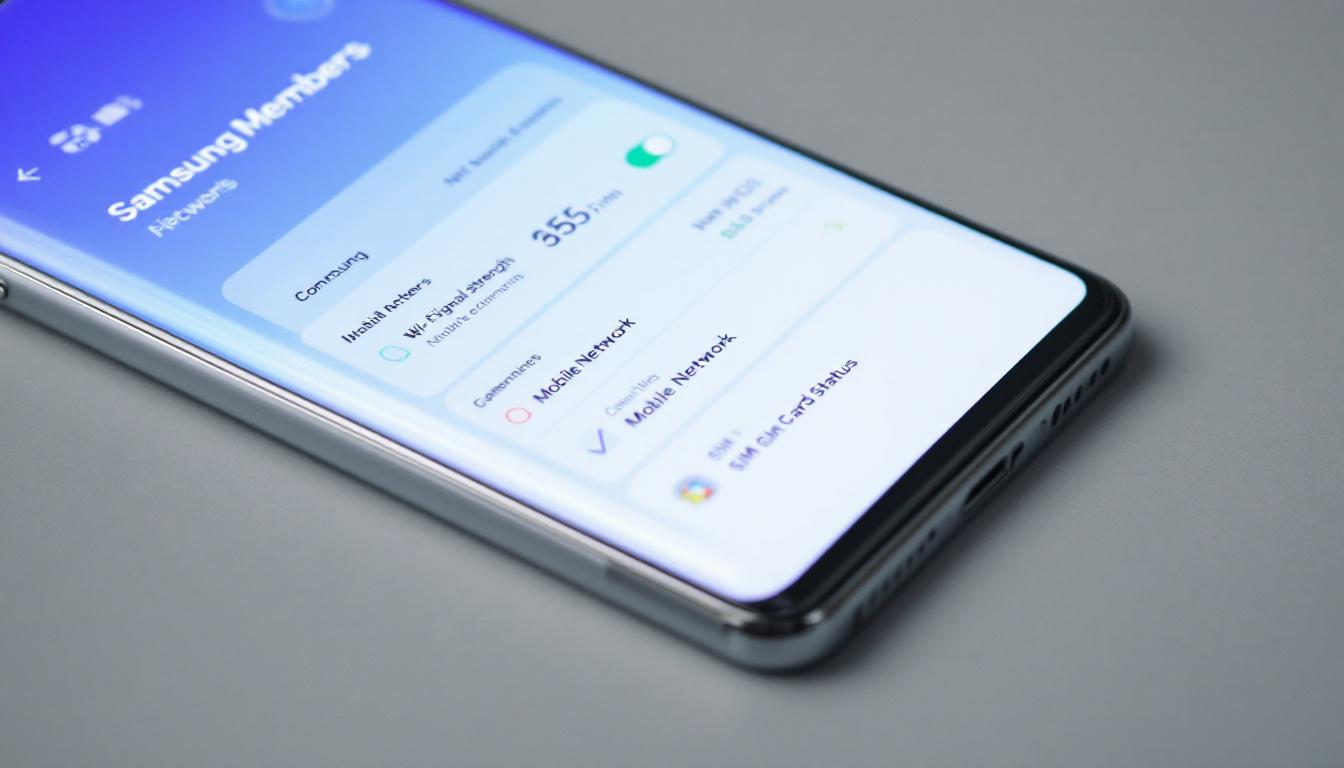 삼성 갤럭시 스마트폰으로 삼성 멤버스 앱 네트워크 자가진단 기능을 이용하는 모습