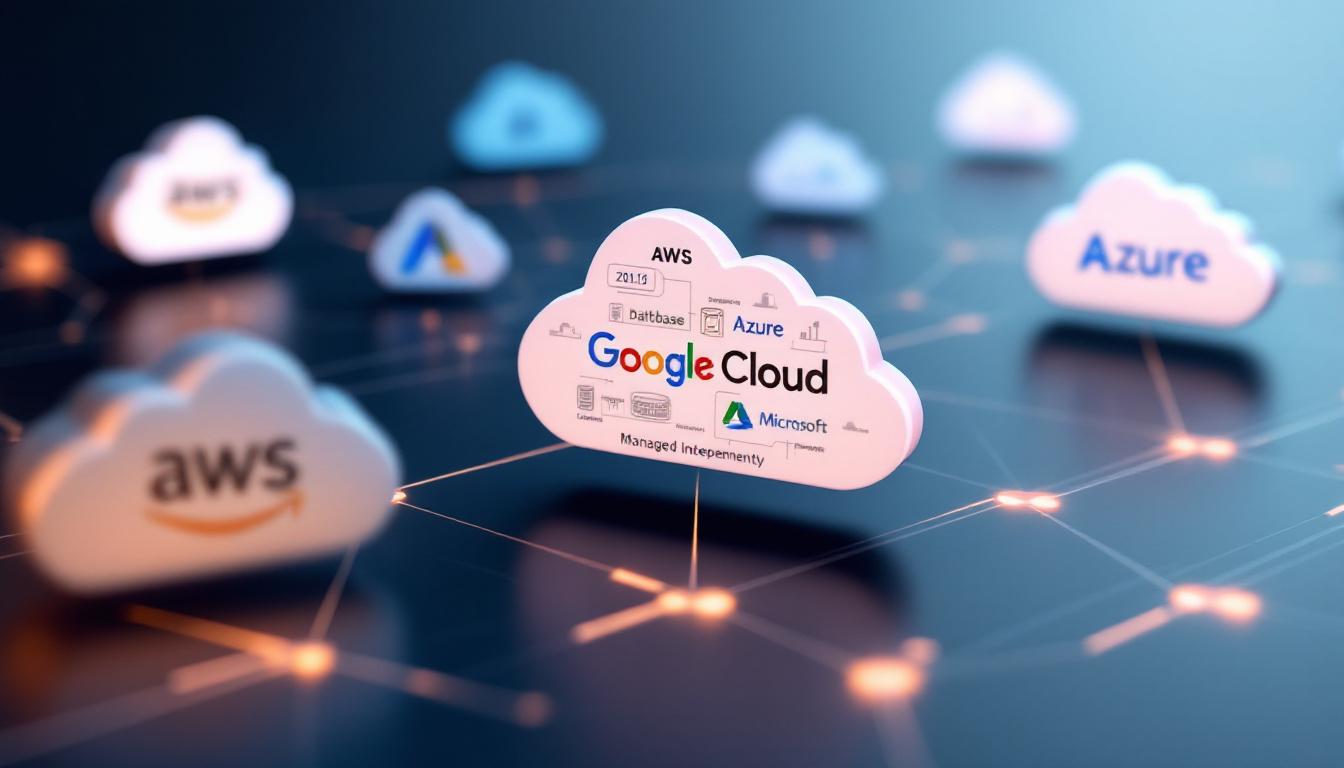 서로 독립적으로 운영되는 여러 퍼블릭 클라우드 서비스의 멀티 클라우드 이미지