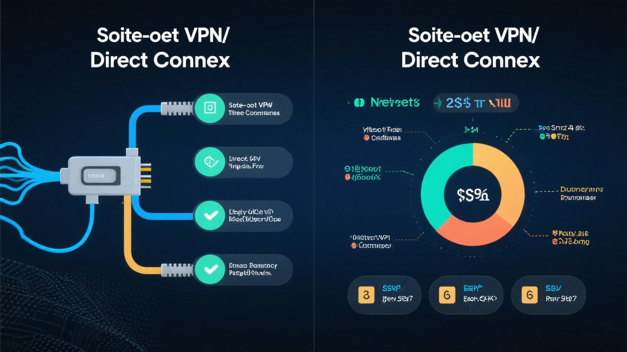 VPN과 Direct Connect의 특징과 비용 효율성을 비교하는 인포그래픽