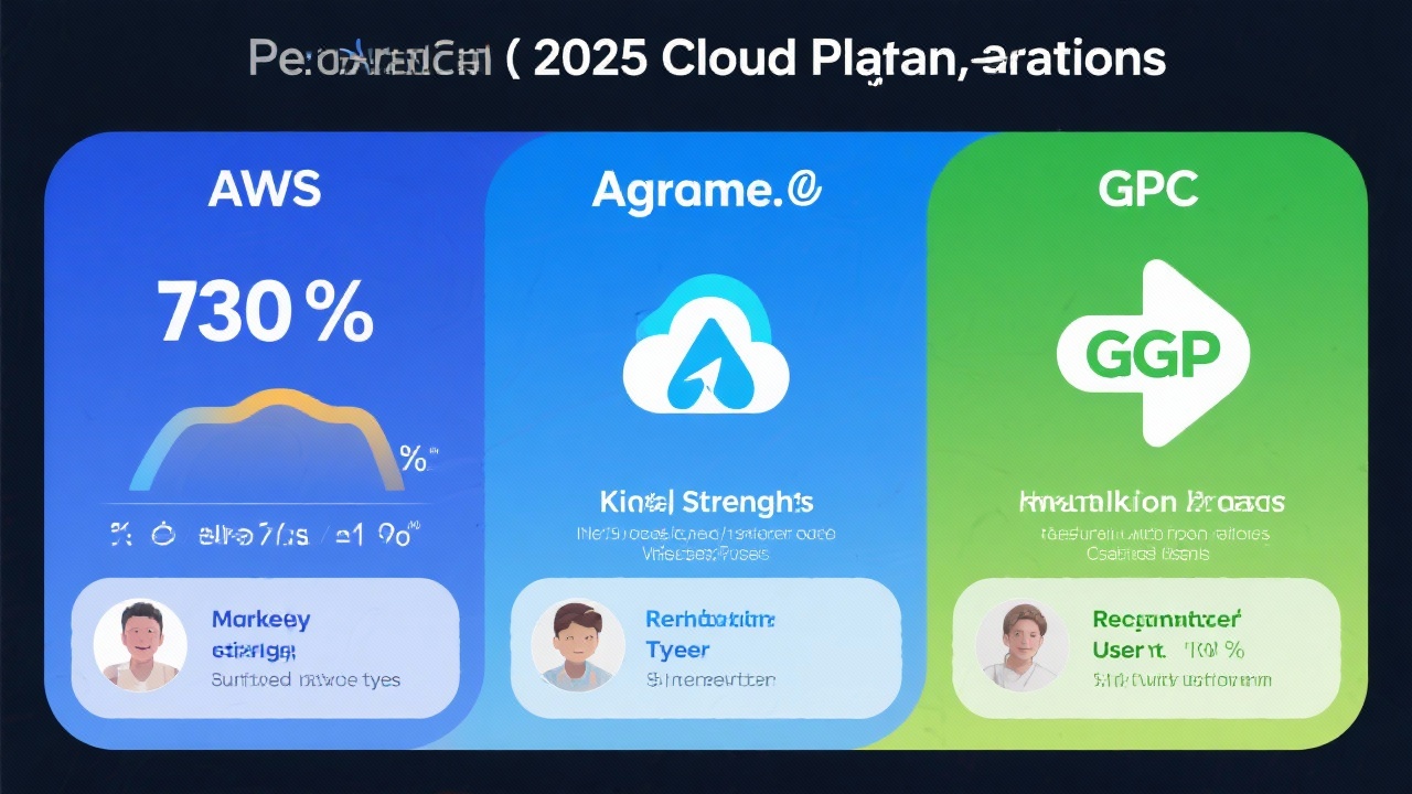 2025년 주요 클라우드 플랫폼 AWS, Azure, GCP 시장 점유율 및 특징 비교 인포그래픽