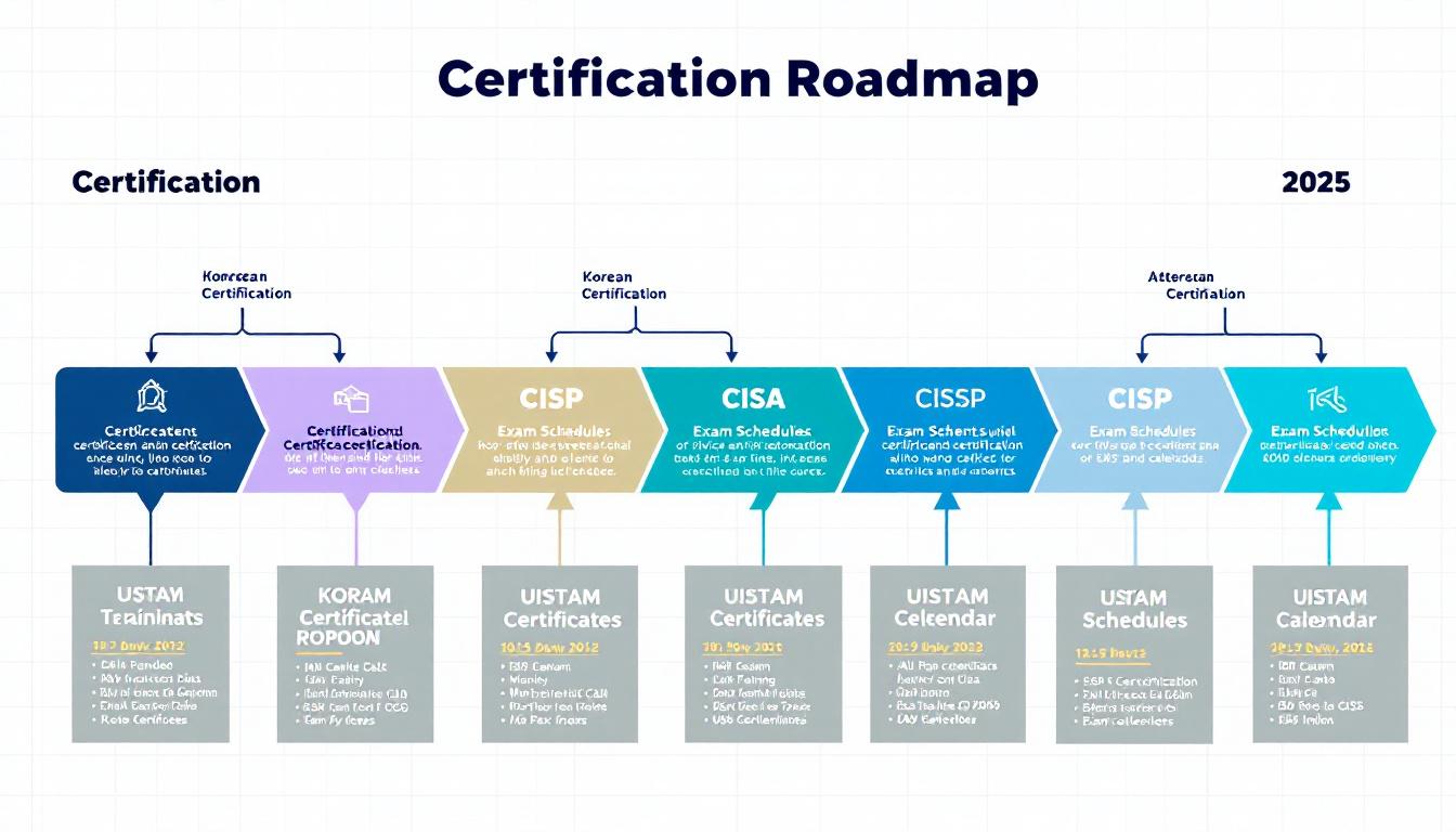 정보보호 자격증 로드맵과 2025년 시험 일정 인포그래픽